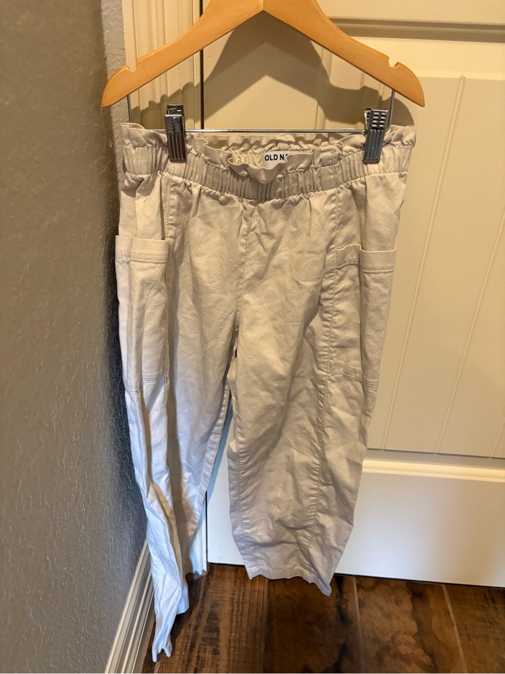 Old Navy Lightweight Elastic Waist Pants - Light Beige Girls